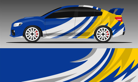 Car decal wrap design vector. abstract stripe racing  for livery, vehicle, rally, race, car.のイラスト素材