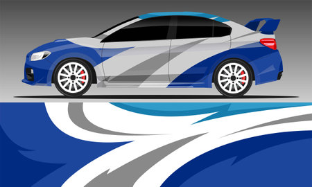 Car decal wrap design vector. abstract stripe racing  for livery, vehicle, rally, race, car.のイラスト素材