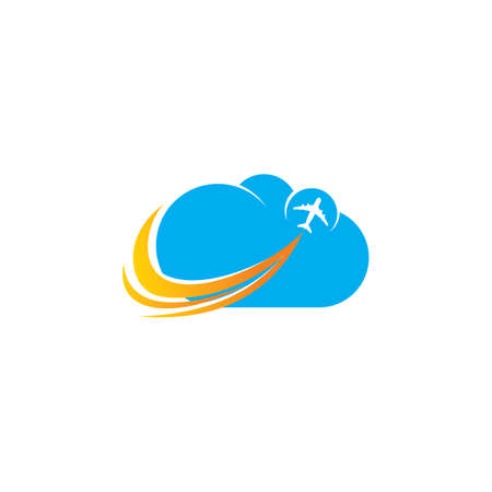 Cloud airplane aviation logoのイラスト素材