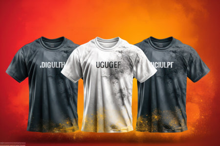 Soccer or football jersey template, t-shirt mockup with abstract backgroundの素材