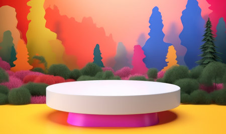 3d render, abstract background, podium, pedestal, platformの素材