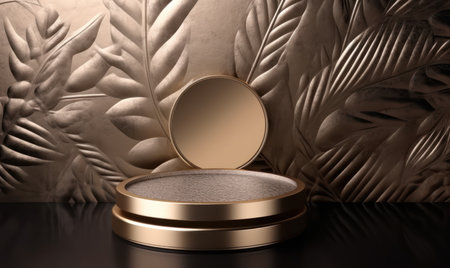 3d render, abstract background design, luxury product display podiumsの素材