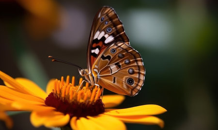 Butterfly on a flower in the garden. Close up.の素材
