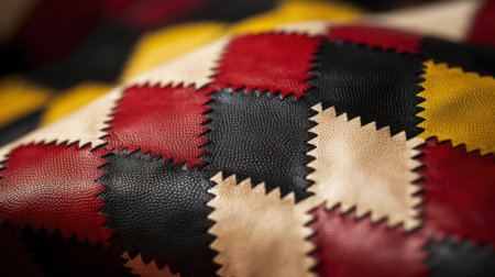Detail of a colorful leather as background, close-up.の素材