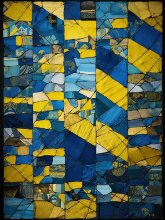 Detail of a stained glass window in the cathedral of Malaga, Spainの素材