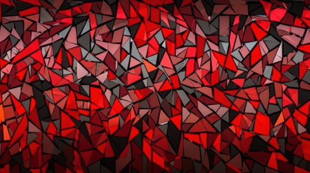3d render of abstract polygonal background, red and black colorsの素材