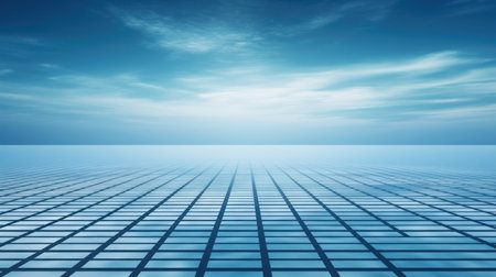3d rendering of a blue background with a grid in the middleの素材