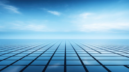 abstract background with square tiles and blue sky, 3d renderの素材