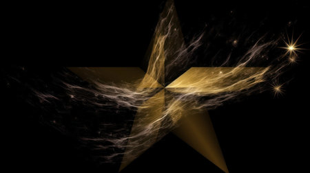 christmas star on a black background, abstract art illustration, image contains transparencyの素材