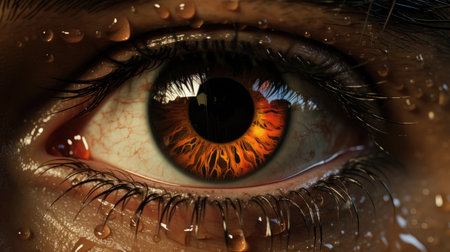 Closeup of woman eye with eyebrowsの素材