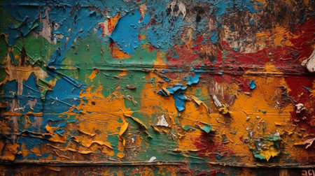 Colorful abstract background of old paint on rusty metal surface. Textureの素材