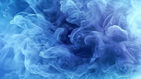 Blue smoke on a black background. Abstract background for your design.の素材