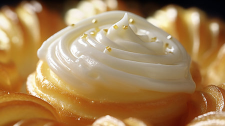 A closeup shot of a butter cake with a shallow depth of fieldの素材