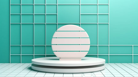 Abstract minimal scene with geometrical forms. 3D render.の素材