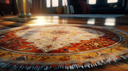 Beautiful carpet on the floor in the room. 3d renderingの素材
