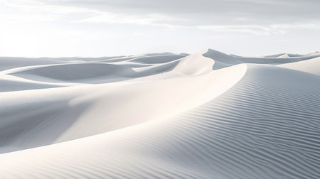 White sand dunes in the desert. 3d render illustration.の素材