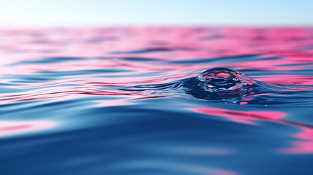 Water droplets on the surface of the water. Abstract background.の素材