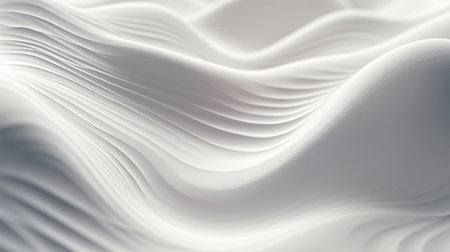 3d rendering of abstract background with smooth wavy lines in white colorsの素材