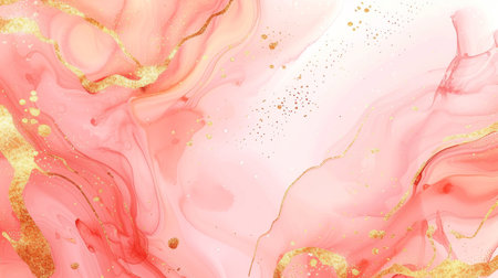 Pink and gold marble texture. Fluid liquid background. Vector illustrationの写真素材
