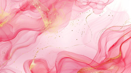 Pink abstract background with gold glitter. Vector illustration. Marble texture.の写真素材
