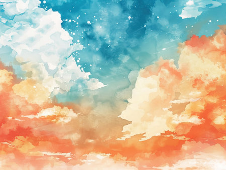 Abstract watercolor background. Digital art painting. Colorful illustration.の素材