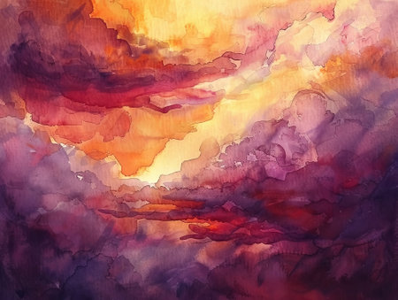 Abstract watercolor background. Digital art painting. Hand-drawn illustration.の素材