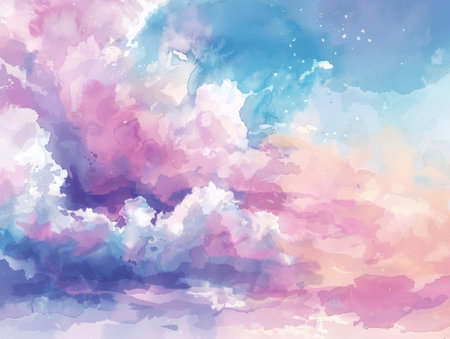 Abstract colorful watercolor for background. Digital art painting. Illustration.の素材