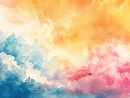 Abstract watercolor background. Digital art painting. Colorful texture.の素材