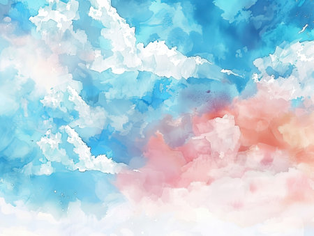 Abstract watercolor background. Digital art painting. Colorful texture.の素材