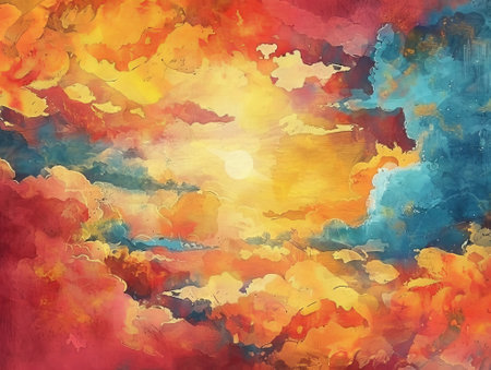 Abstract watercolor background. Digital art painting. Colorful background.の素材