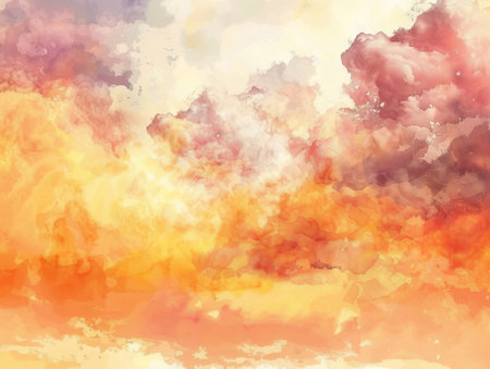 abstract watercolor background with clouds in the sky. vector illustrationの素材