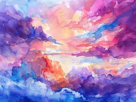 Watercolor abstract background. Hand-drawn illustration. Watercolor painting.の素材