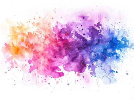 Abstract watercolor splash. Digital art painting. Colorful background.の素材