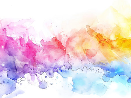 Abstract colorful watercolor for background. Digital art painting. Illustration.の素材