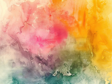 Abstract watercolor painted background. Colorful watercolor painting on canvas.の素材