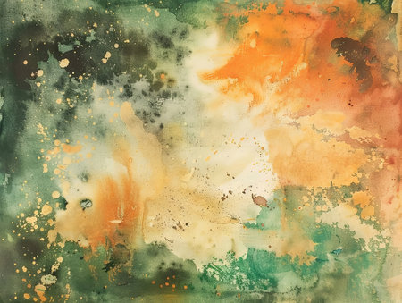 abstract watercolor background with stains and spots of different colors on paperの素材