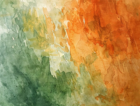 abstract grunge background - yellow, green and brown watercolorの素材