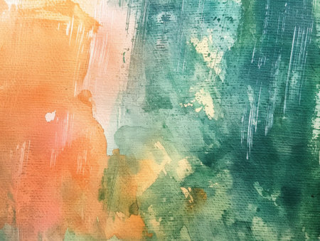 Abstract watercolor painted background. Texture of strokes of colored paint.の素材