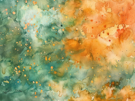 Abstract watercolor background. Hand-painted background. Colorful texture.の素材