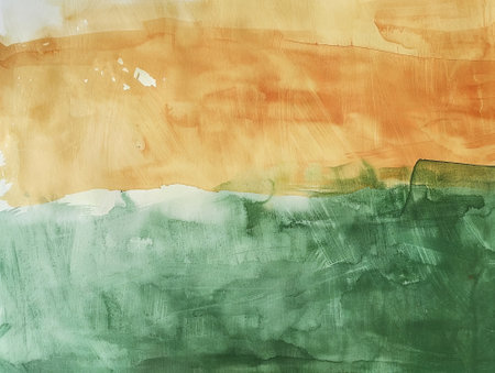 abstract background watercolours painting on canvas with green and yellow colorsの素材