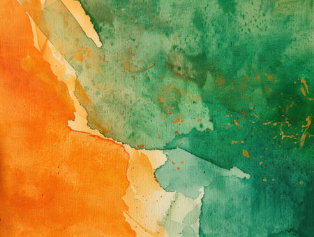 Abstract watercolor background with grunge stains and spots on paper textureの素材