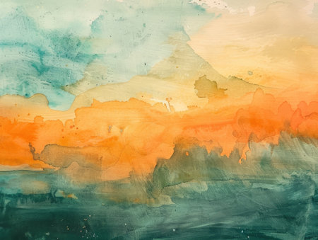 Abstract watercolor painting on paper texture can use as background or wallpaperの素材