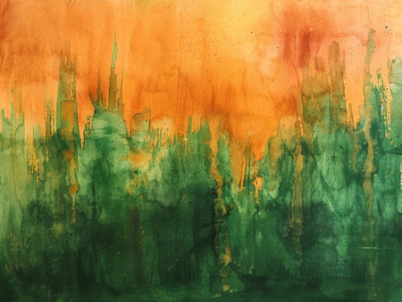 abstract background with grunge brush strokes and stains of different colorsの素材