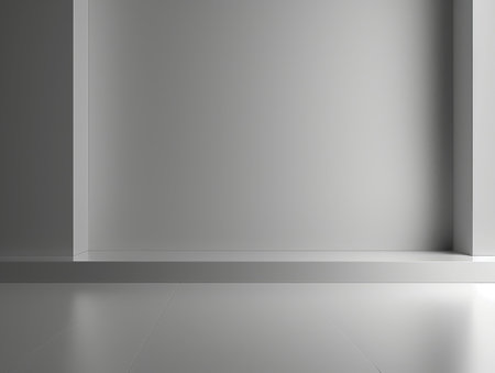 Empty room with grey wall and floor. Mock up, 3D Renderingの素材