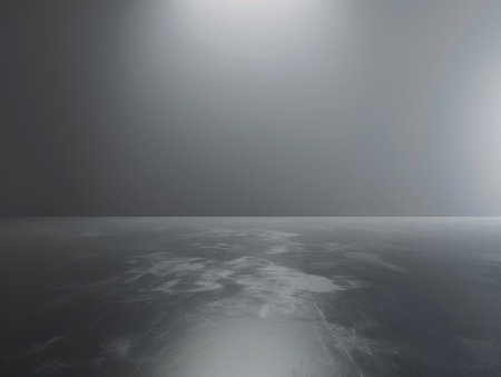 3d render of a dark room with light from the spotlightsの素材