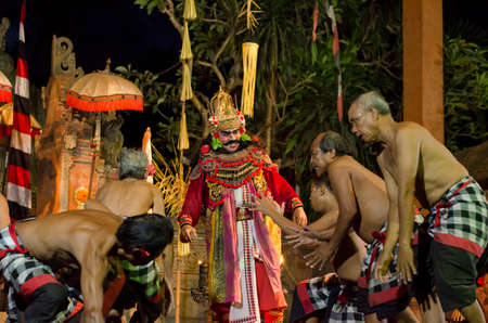 Kecak and Barong Fire Dance Show near Batubulan, Sukawati, Gianyar, Bali, Indonesiaのeditorial素材