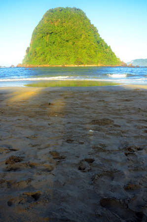red island beach in east java, indonesiaの写真素材