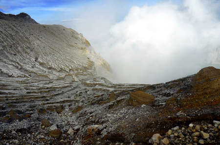 Ijen Crater, Banyuwangi, East Java, Indonesiaの写真素材