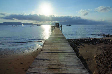 pier at sunrise - East Java, Indonesiaの写真素材