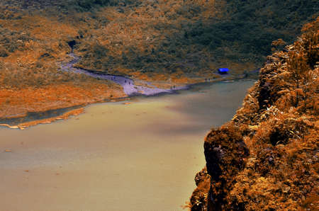 lake in mountains in West Javaの写真素材